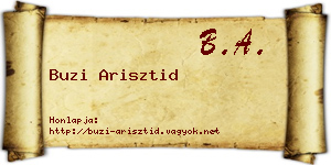 Buzi Arisztid névjegykártya
