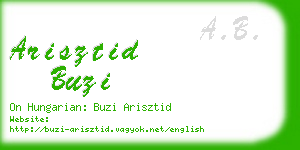 arisztid buzi business card